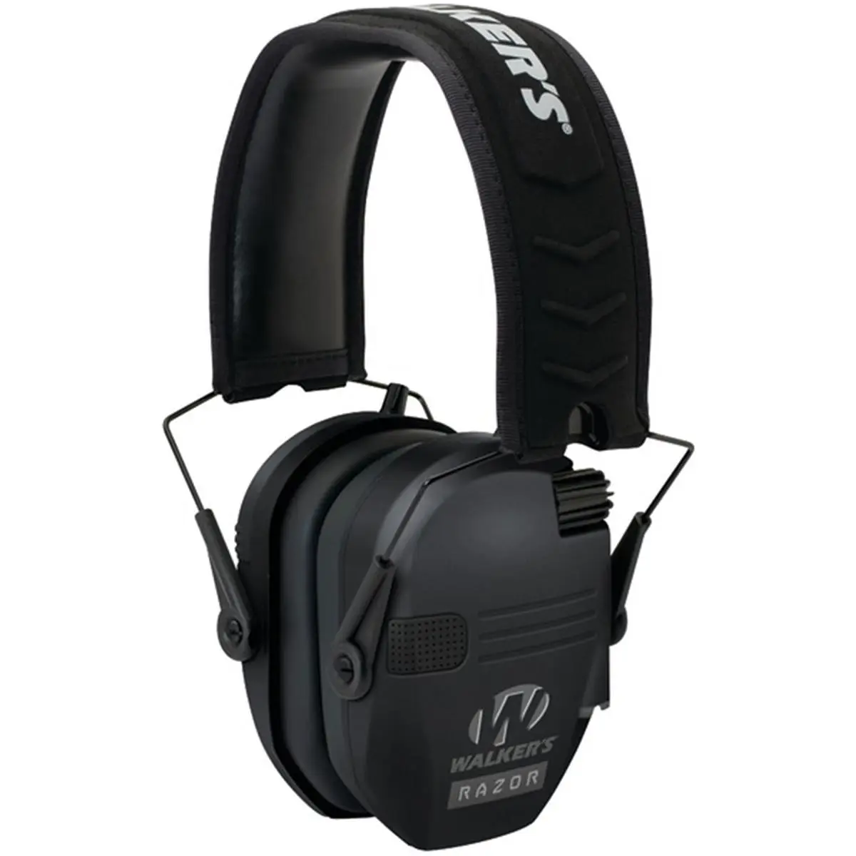 Walkers Razor Slim Electronic Over Ear Earmuffs, Composite Bonding Hearing Protection for Outdoor Hunters & Shooters, Adjustable Comfortable Headband, Includes 2 AAA Batteries, Black, Electronic Muffs, Ultra-Low Profile, Sound-Damping, Omnidirectional