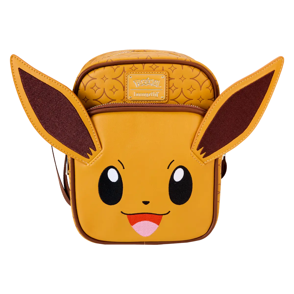 Pokemon Eevee Cosplay Passport Crossbody Bag, Adjustable Strap Purse, Front Zip Pocket, One Size