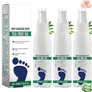 (3PCS) Foot Spray with Tea Tree Oil,Tea Tree Oil Spray for Foot – Long-Lasting Formula with Aloe Vera – Shoe Deodorizer & Foot Care,Refreshing and Comfortable Oil Foot Sanitizer Spray spray para pies con aceite de arbó té
