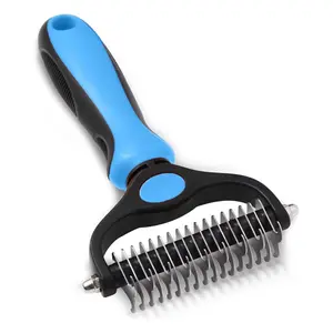 Pet knot remover, Pet Grooming Tool- 2 Sided Undercoat Rake for Dogs & Cats