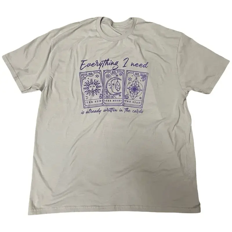 Its All In The Cards Crystal T-Shirt, Spiritual Tarot Graphic Tee, Amethyst Aesthetic Shirt, Mystical Energy Quote Tee, Retro Crystal Theme Shirt