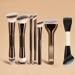 Professional Dual-Ended Makeup Brush Set (7 Pieces), Soft Synthetic Bristles, Flawless Foundation, Contouring, Highlighting, Eye Shadow Blending, Eyeshadow Brush Set, Face Makeup Brushes, Makeup Brush Kit, Cosmetic Brushes