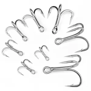 Stainless Steel Fishing Hook, 4X Strengthened Anchor Hook, Long Casting Fake Bait Hook, Treble Hook, Outdoor Fishing Accessories
