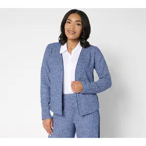 Isaac Mizrahi Live! Jacquard Open Front Cardigan