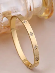 Waterproof Luxury Colorful Cubic Zirconia Bangles Stainless Steel Open Bracelet Bangle 18k Plated Fashion Jewelry Women Fashion Bracelets