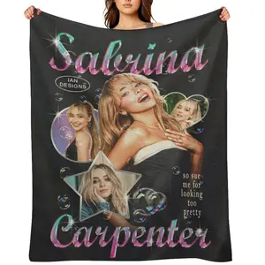 Music Blanket Fleece Lightweight Sabrina Blanket Warm Soft Plush Flannel Blanket Decoration Throw Blanket for Couch Sofa Or Bed
