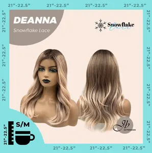JBEXTENSION 20 Inches Apricot Pre-Cut Snowflake Lace Frontlace Glueless Wig DEANNA SNOWFLAKE【PERMATEASE】【BENDY EAR TABS】