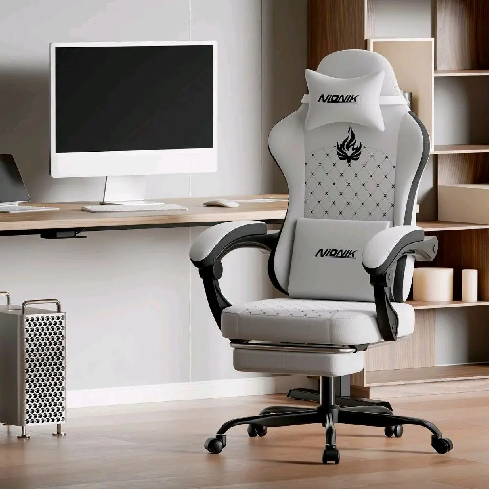 Gaming Chair with Massage Ergonomic PC Gaming Chair Computer Chair with Footrest
