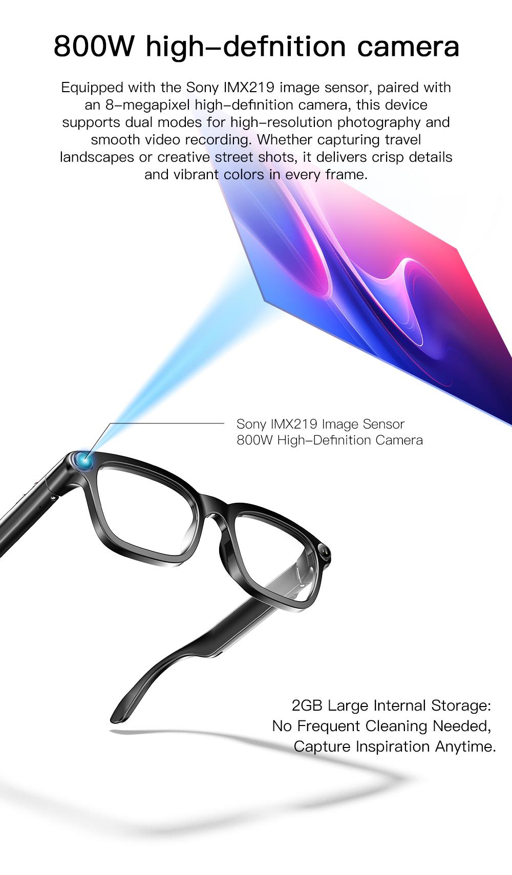 Smart AI Camera Glasses with 8MP Photochromic Lenses ,Button Touch Adjustment for Travel Outdoor Adventures Hands-Free Photography 160+Languages Real-Time Translation Bluetooth Wireless Wearable Video Recording UV Protection