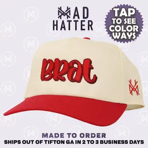 Brat Embroidered Cute Trucker Hat Snapback Adjustable (Up To Size 8 Head) Gift Cap