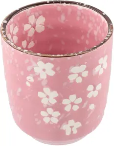 Ceramic Cherry Blossom Teacup – Japanese Style Mug for Tea or Coffee