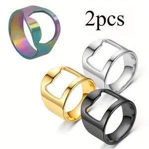 Mini Ring Beer Opener, 2pcs Finger Ring Bottle Beer Cap Opener, Kitchen Bar Tool, Wine Opener, Side Bottle Opener, Bar Utensils, Kitchenware