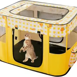 Portable Pet Cat Playpen, Indoor Collapsible Dog Crate, Tent Kennel Playpen for Cats and Rabbits, Travel Dog Playpen, Indoor & Outdoor Use