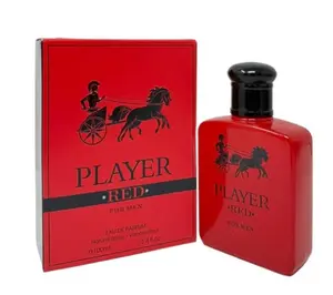 Player Red Cologne - 3.4oz EDP for Men - Bold & Confident Fragrance with Lemon, Bergamot, & Red Saffron Notes - Perfect for Day or Night