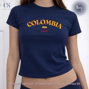 Colombia baby tee- Soccer y2k vintage 2000s , Colombia gift- Colombia Tshirt