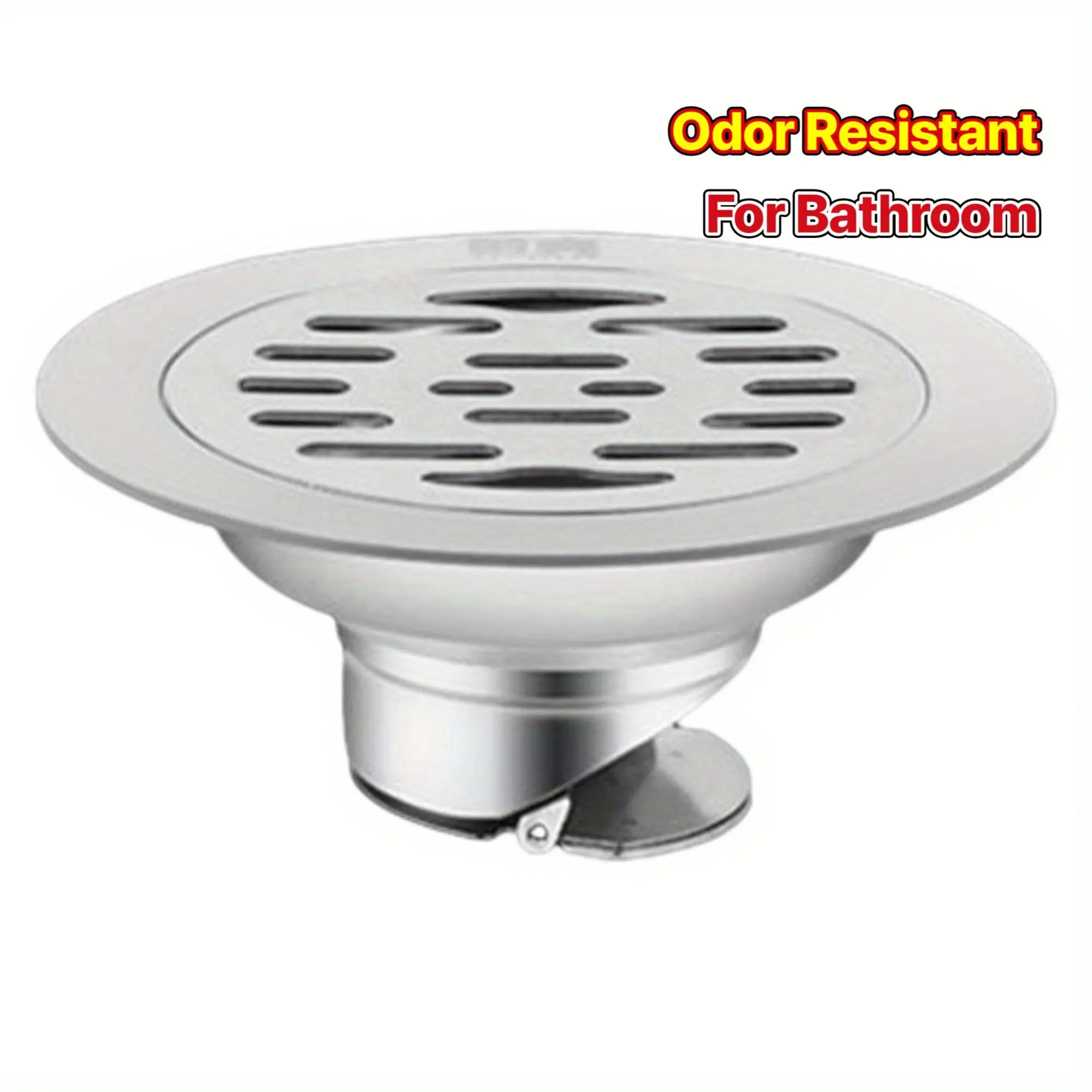 Eco-Friendly Stainless Steel Floor Drain - 1pc Odor-Resistant Drainer with 10cm Mesh Screen Cover, Minimalist Plastic Bathroom Kitchen Home Supply Gadget