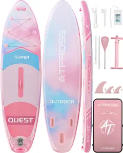 10'6''x33'' Inflatable Stand Up Paddle Board, 400lbs Extra Wide Stand Up Paddleboard with Anti-Slip EVA Deck, Premium SUP Accessories Kit, Non-Slip Stable Deck Boat for Yoga Fishing Surf