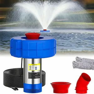 BOFEKTE 15000 GPH Pond Fountain Aerator Fully Automatic 110V 750W Floating Fountain for Large Small Ponds La with 100 Feet Power Cord Dual Function V-shaped & Linear Jets