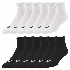 True Religion Mens Socks Ankle Socks for Men 6 & 12 Pairs Quarter Premium Athletic Shoe Size 8-12