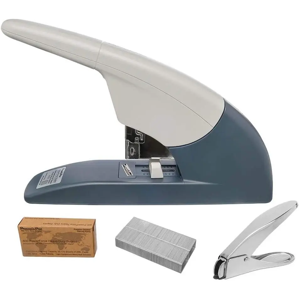 PowerForce 175 Heavy Duty Flat Clinch Office Stapler, 20 to 175 Sheets Using one Size 3/4" -Length Staple, includes 400 Staples and a Staple Remover