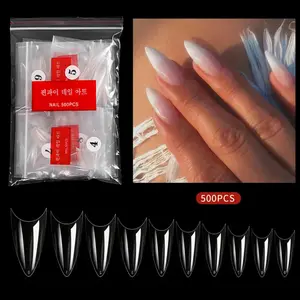 Stiletto Soft Gel Nail Tips, 500pcs/bag Acrylic Press on Nails, Stylish Acrylic Nails for DIY Nail Art and Extensions, Professional Nail Art Kit for Women & Girls