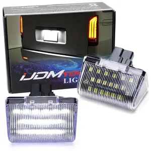 iJDMTOY Xenon White Full LED License Plate Light Kit For Ford 1985-2014 Transit, 2002-2014 Transit Connect, Powered By 18-SMD LED Diodes