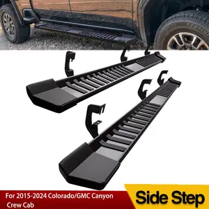 6 Inches Running Boards for 2015-2026 Chevy Colorado/GMC Canyon Crew Cab, Side Steps Textured Black Nerf Bars
