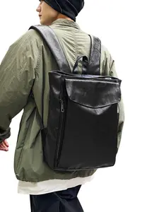 Men's Fashionable Backpack, Simple Retro Design, Solid Colors, Large Capacity, Versatile & Practical for Daily Commuting Travel, Durable Backpack