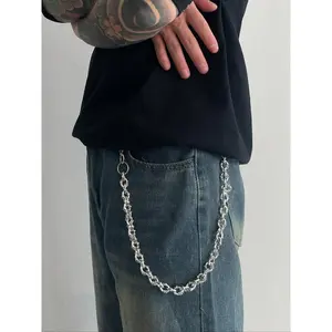 Men's Punk Skull Waist Chain, Metal Body Chain for Pants Decoration, Fashion Adjustable Jewelry for Music Festivals & Halloween Party Wear