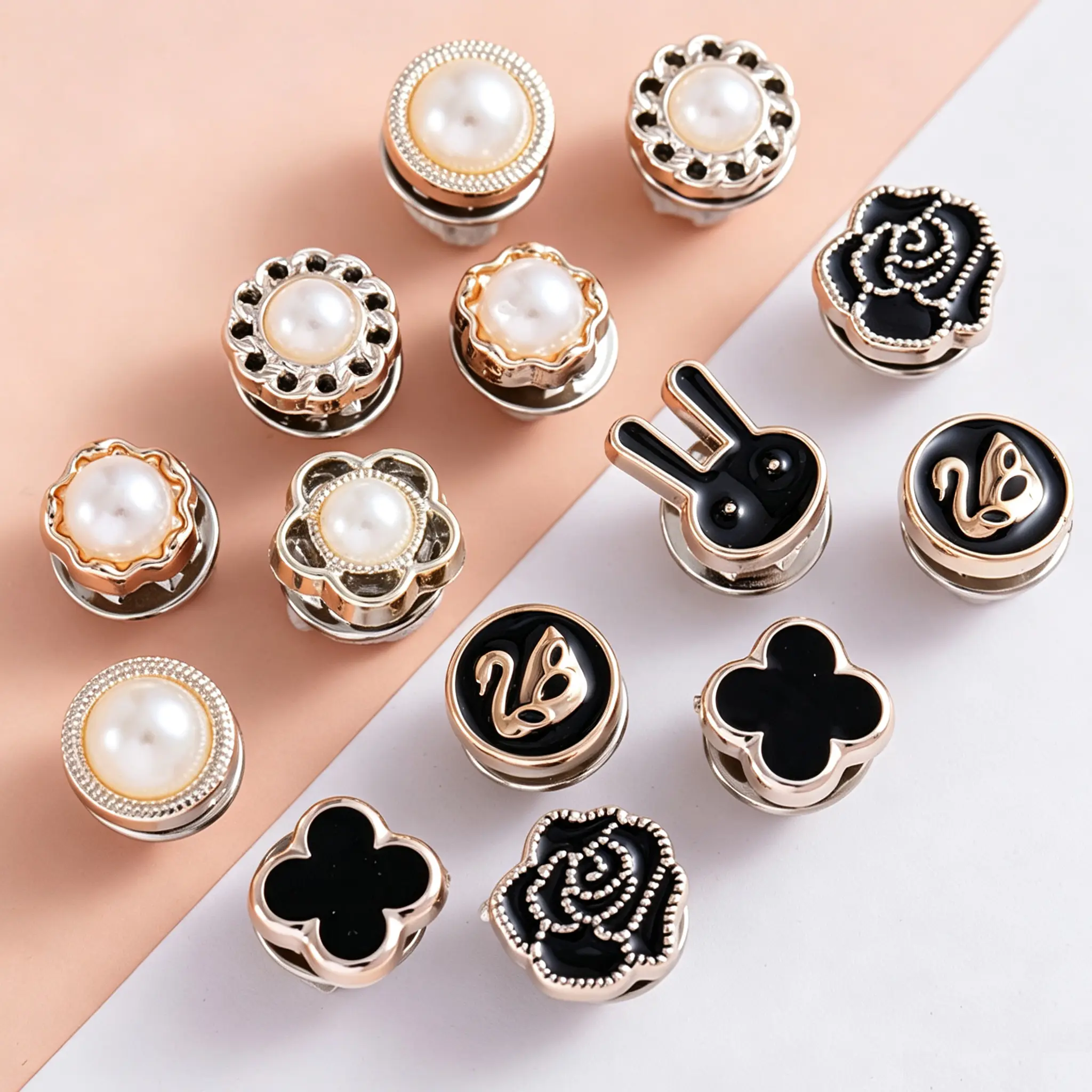 50 Pcs No-Sew Metal Shirt Buttons, Decorative Safety Button Pins for Clothes, Sewing Accessories, Metal Buttons