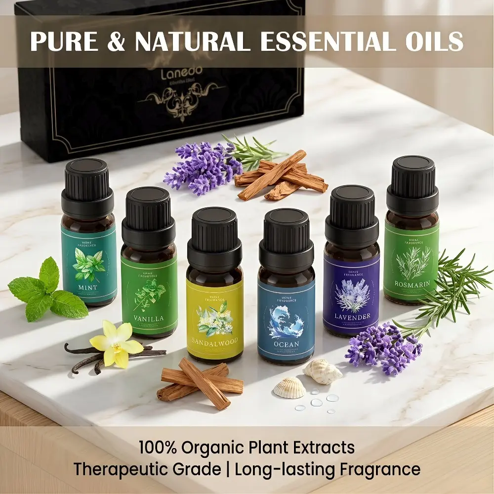 6-Pack European Luxury Aromatherapy Essential Oil Gift Box, Scented Multi-Fragrance Set for Home Bedroom Soothing & Car Deodorizing, Long-Lasting Light Fragrance Gift for Men & Women