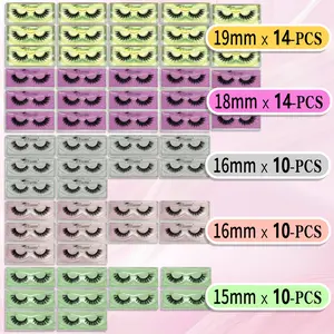 NO.5 BTllssh 58 Pairs Lashes Bulk Wholesale Fake Eyelashes 3D Lashes Pack Natural Cosmetic Makeup for Enhanced Look