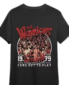 The Warriors "Come Out to Play" American Retro Black Short-Sleeved Unisex T-Shirt, Classic Movie Graphic, Nostalgic Streetwear for 70s Film & Cult Enthusiasts, Unique Vintage Pop Culture Statement Piece y2k outfits men