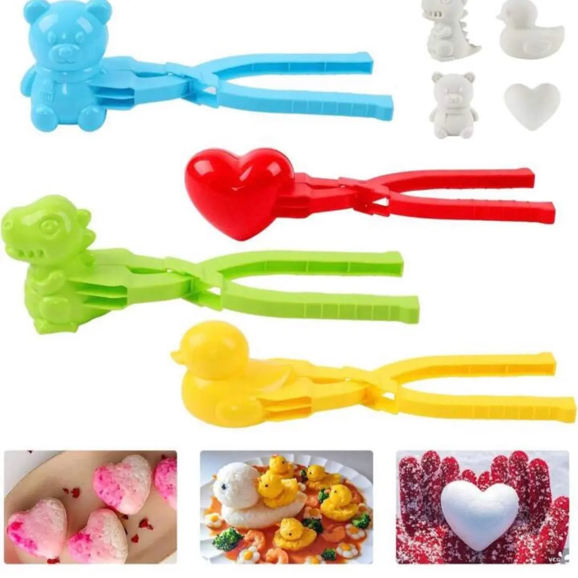 4Pcs Duck Rice mold, Rice Duck Mold DIY Animal Shapes Sushi Molds, 3D Rice Shaper