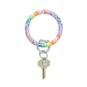 Silicone Big O® Key Ring - Rainbow Cheetah