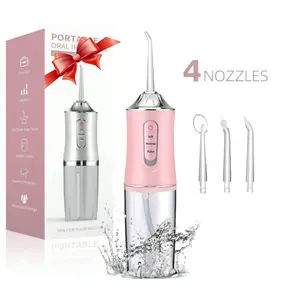Portable Oral lrrigator,Equipped with 4 nozzles  1 Box Rechargeable ElectricWater Flosser & Accessories, Household Oral CareTool for Home & Travel, Dental Water Flosser, Teeth Plaque Remover