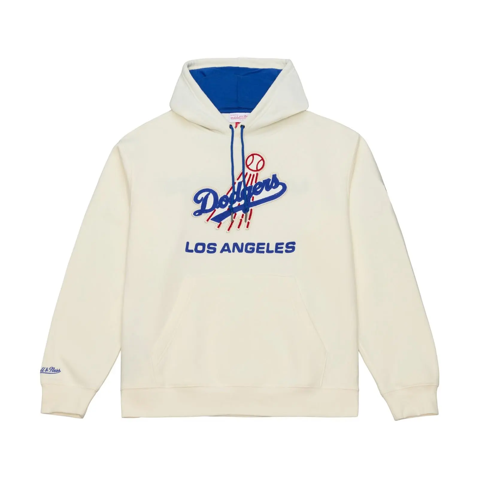 Los Angeles Dodgers Cream Classic Fleece Hoodie MLB Throwback Sweatshirt Vintage Fan Gear Mitchell & Ness