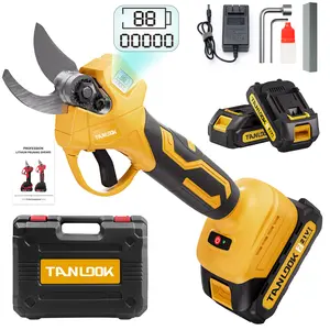 Electric Pruning Shears, Branch Cutters, 1.35" Cutting Diameter Electric Pruning Device with LCD Display, 2000mAh * 2 Rechargeable Batteries, Suitable for Garden Tree Pruning, Branch Pruning, Garden Landscape Beautification and Courtyard Decoration