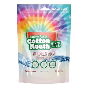 Nature's Stance Cotton Mouth Xylitol Mints, Dry Mouth Lozenges Sugar Free, Mouth Watering Mints - Stimulates Saliva & Freshens Breath, 40 Count (Watermelon Splash)