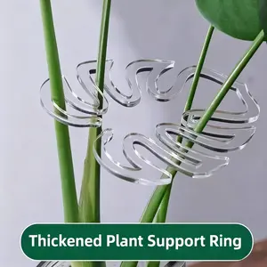 2-Pack Clear Flexible Plant Support Clips - Adjustable Garden Clamps with Non-Slip Grip, for Indoor/Outdoor, Greenhouse, Bonsai, Peace Lilies - Durable Lightweight Plastic Plant Training Clips, Indoor Plant Care, Stylish Clip Design