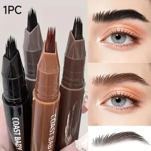 Dual-Action Brow Pencil, Eyebrow Pencil: Multi-Tip Design for Defined, Natural Brow Shaping + Precise Hairline Filling, Waterproof & Smudge-Proof for Long-Lasting Wear. 3D Fluffy Technology for Instant Transformation, All-Day Brow Look