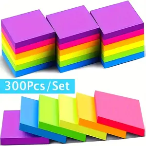 300 sheets-very bright, smooth writing surface-multicolor post-it notes, suitable for office, school, family and project management-suitable for marking pens, pens and home messages, Office Supplies