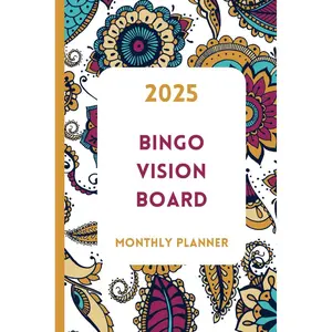 2025 Bingo Vision Board Monthly Planner - Paisley: Goals and Dreams Organizer Journal Paperback – January 4, 2025