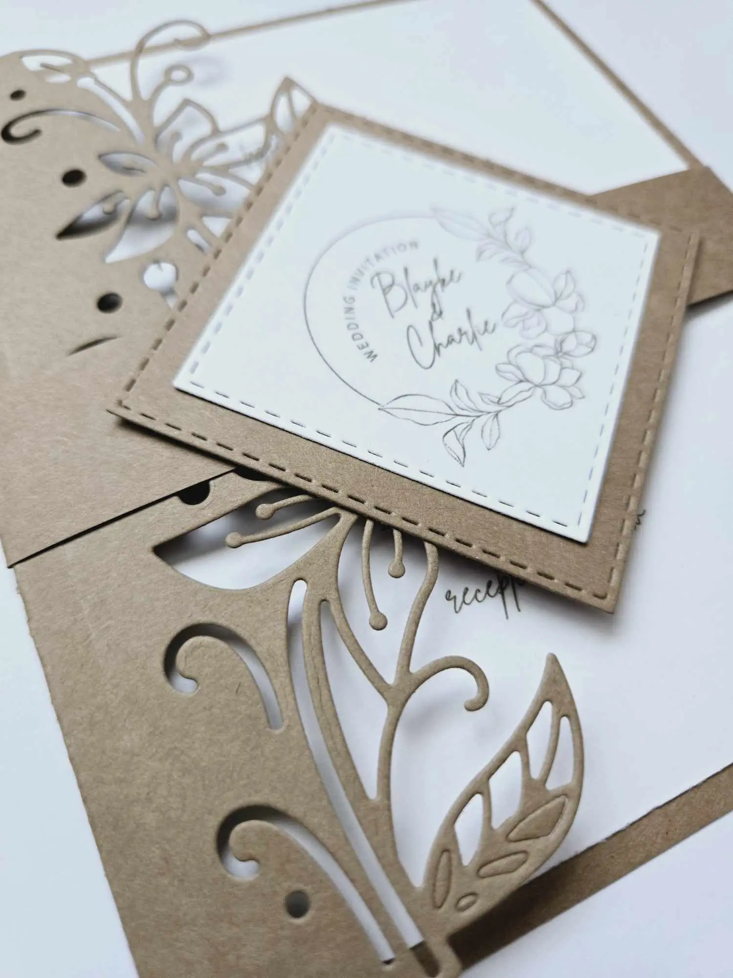 A set 10 pieces of Customized beautiful unique Classy handmade Wedding Invitations, Elegant Invitation with Envelopes