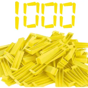 Leveling Wedges, Tile Leveling System Wedges for 1/8" Spacers,1/16" Spacers,1/32" Spacersand Tile Leveling System Kit,for Tile Leveler Installation(1000Pcs, Yellow)