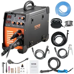 【Summervibes】VEVOR MIG Welder, 130-270A Flux Core Welder, 3 in 1 Combo MMA/MIG/LIFT TIG Welder Machine, Portable MIG-130 Welding Machine IGBT Inverter, Automatic Wire Feeding Welder for Stainless Steel