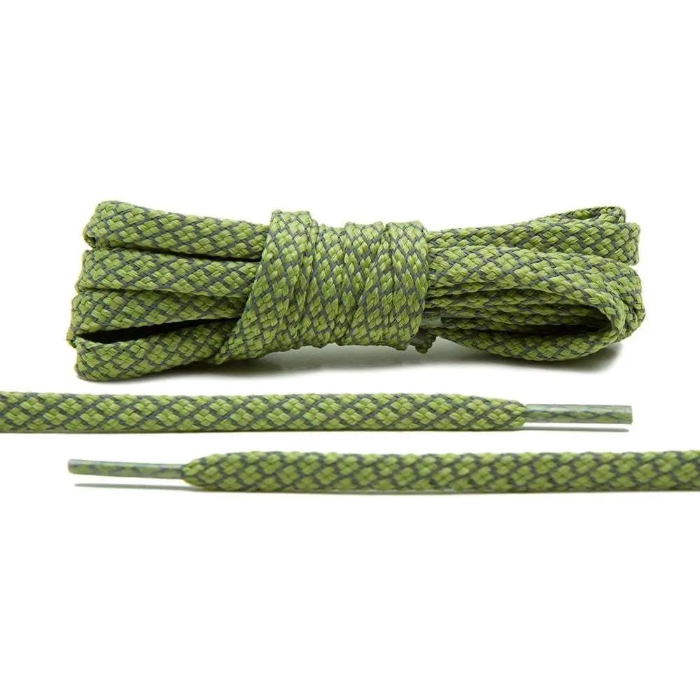 Reflective Flat Olive Shoe Laces, Lace-Up Accessory for Shoes 1.0