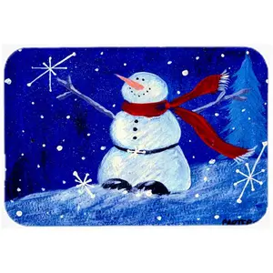 Carolines Treasures PJC1085LCB Happy Holidays Snowman Glass Cutting Board- Large