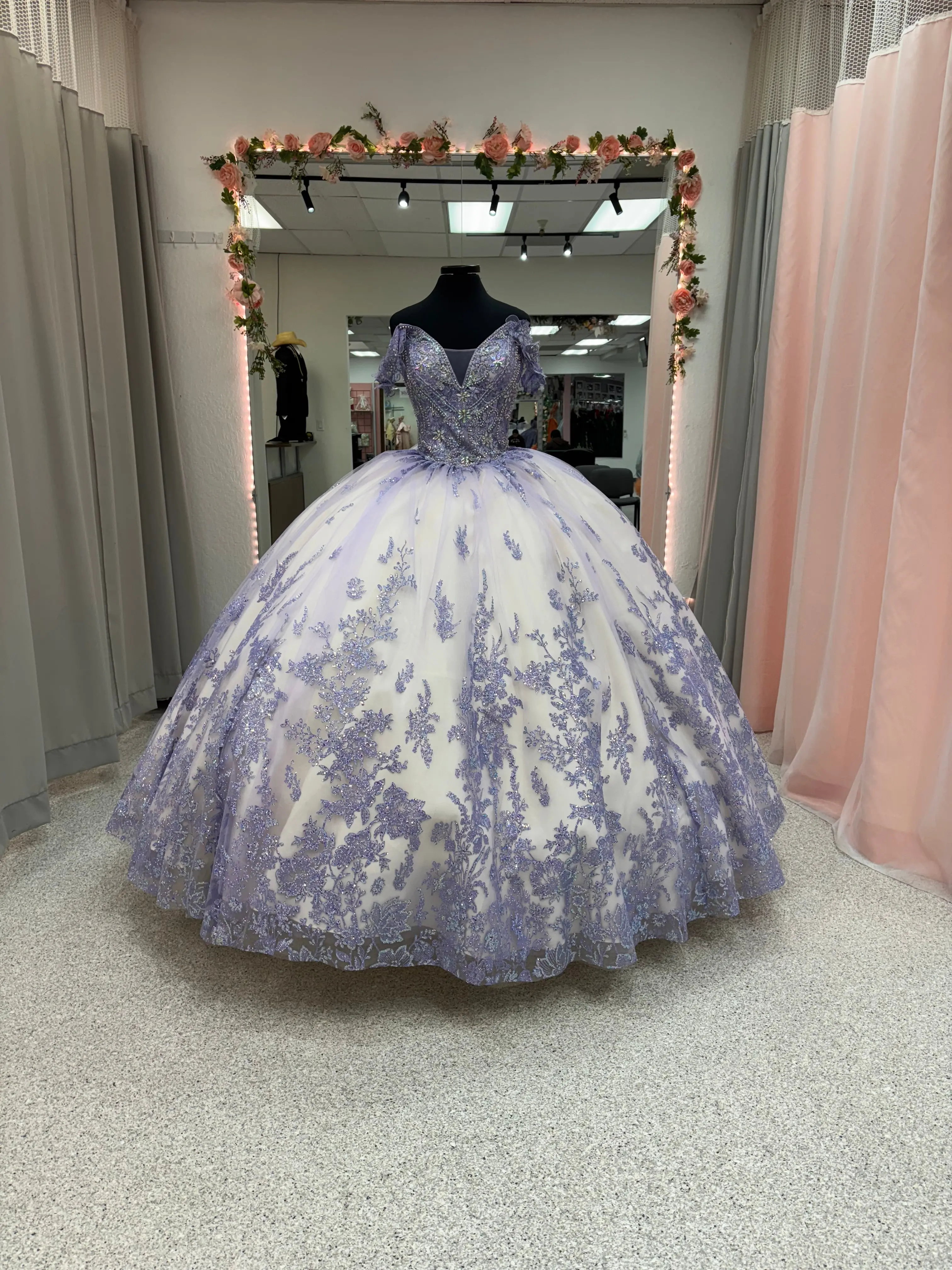 Lilac Sparkle Corset Gown