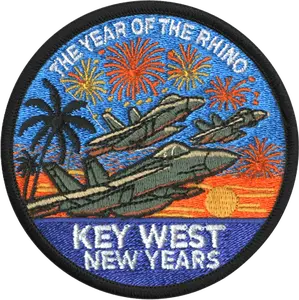 Key West New Years F/A-18 Super Hornet Embroidered Patch
